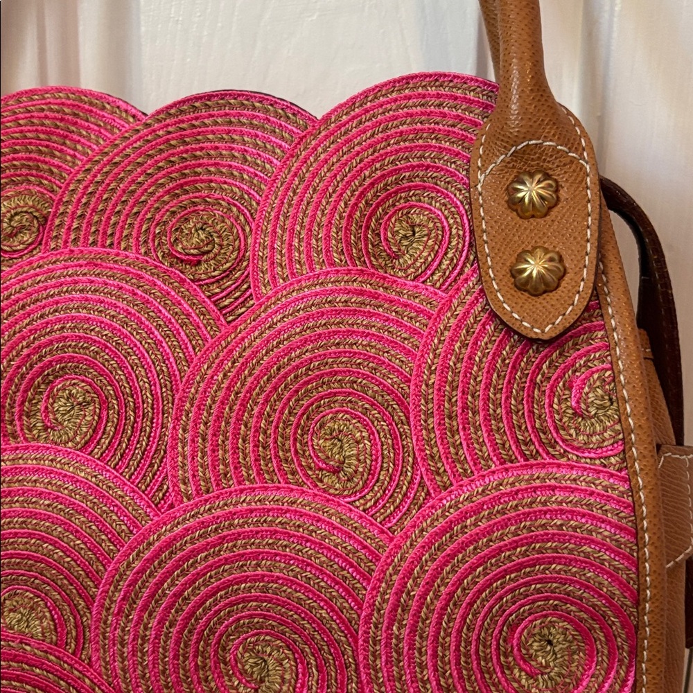 ERIC JAVITS limited edition Lil Circles Tan Pink leather bag - Picture 3 of 13
